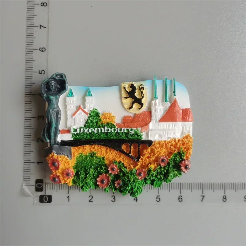 European Luxembourg Landmark Fridge Magnets Heart Shape Tourism Memorial Magnetic Stickers for Refrigeraters Decorative Crafts - Grand Goldman