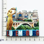 European Luxembourg Landmark Fridge Magnets Heart Shape Tourism Memorial Magnetic Stickers for Refrigeraters Decorative Crafts - Grand Goldman