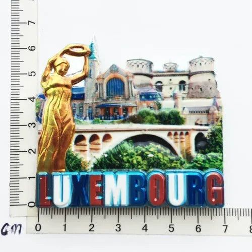 European Luxembourg Landmark Fridge Magnets Heart Shape Tourism Memorial Magnetic Stickers for Refrigeraters Decorative Crafts - Grand Goldman