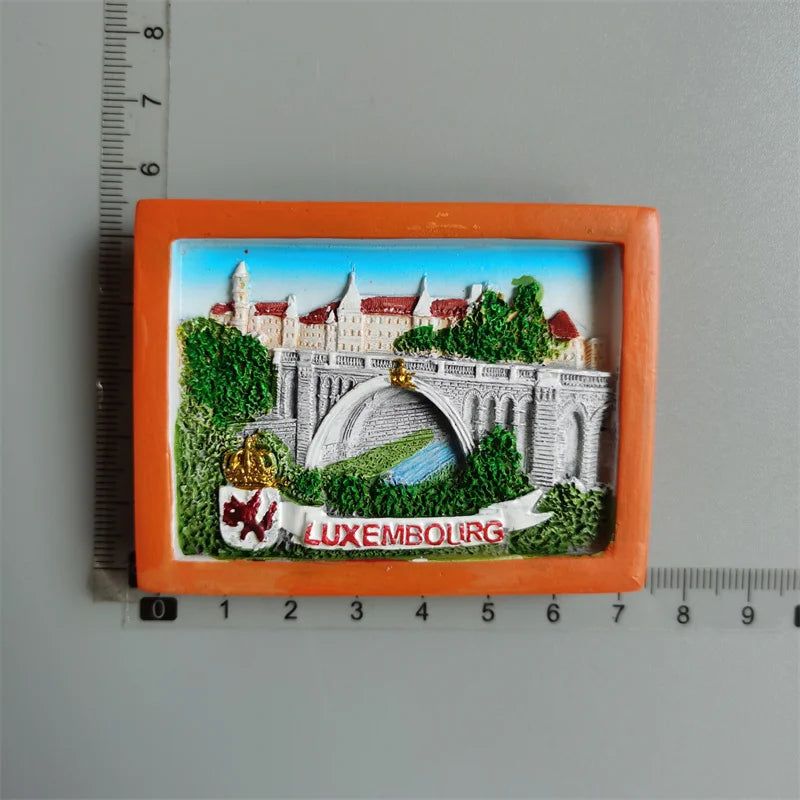 European Luxembourg Landmark Fridge Magnets Heart Shape Tourism Memorial Magnetic Stickers for Refrigeraters Decorative Crafts - Grand Goldman
