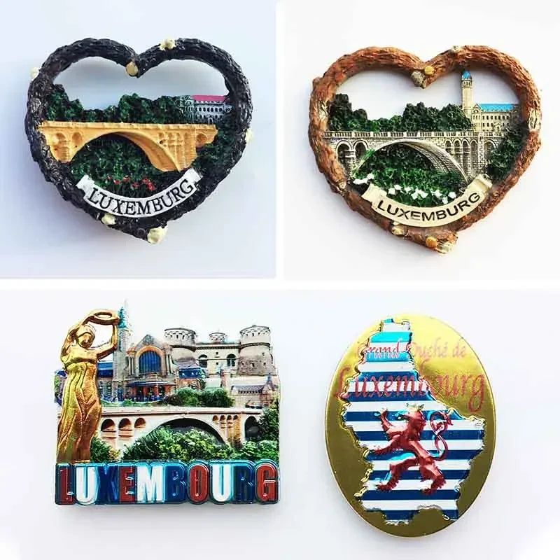 European Luxembourg Landmark Fridge Magnets Heart Shape Tourism Memorial Magnetic Stickers for Refrigeraters Decorative Crafts - Grand Goldman