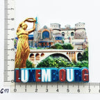 European Luxembourg Landmark Fridge Magnets Heart Shape Tourism Memorial Magnetic Stickers for Refrigeraters Decorative Crafts - Grand Goldman
