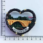European Luxembourg Landmark Fridge Magnets Heart Shape Tourism Memorial Magnetic Stickers for Refrigeraters Decorative Crafts - Grand Goldman