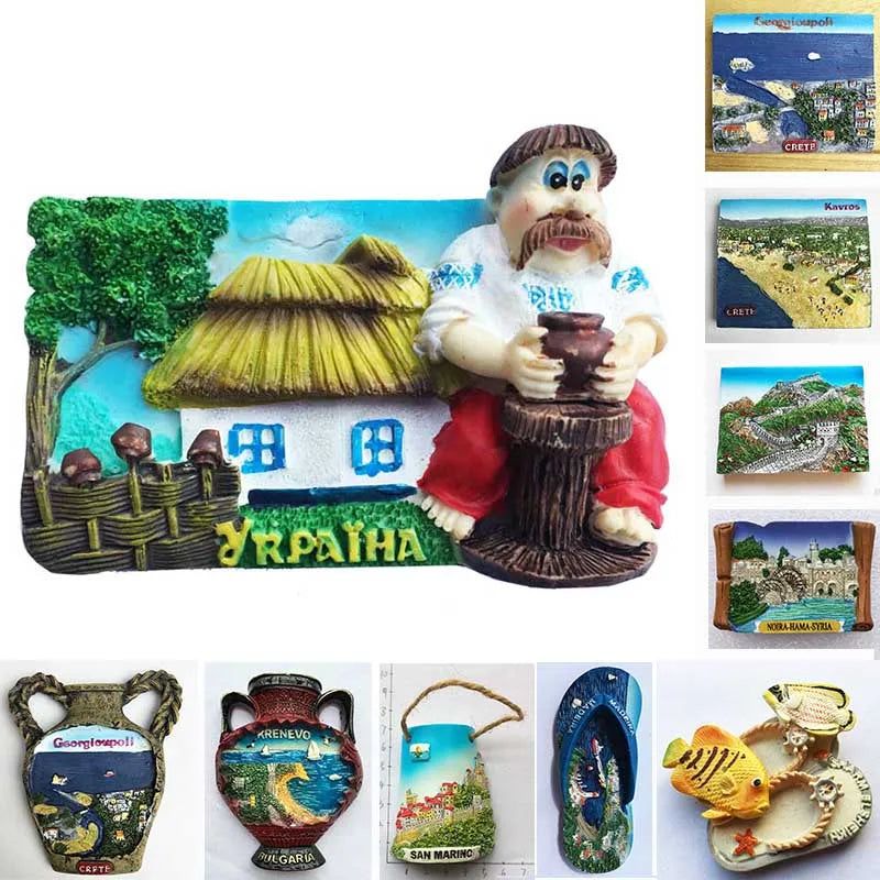 European Tourism Refrigerator Stickers Vietnam USA Egypt Greece Ukraine Portugal Spanish Map Magnetic fridge magnet Stickers - Grand Goldman