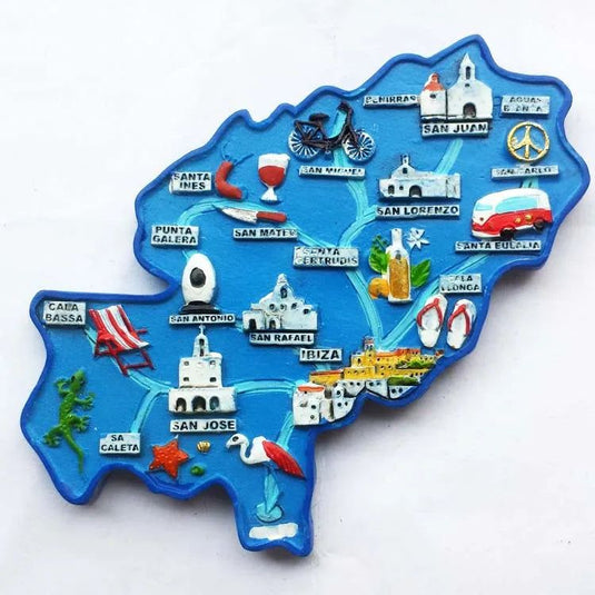 European Tourism Refrigerator Stickers Vietnam USA Egypt Greece Ukraine Portugal Spanish Map Magnetic fridge magnet Stickers - Grand Goldman