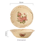 European-style Ceramic Tableware Household Rice Bowl Soup Bowl Bowl Dish & Plate Fruit Plate Dim Sum Plate - Grand Goldman