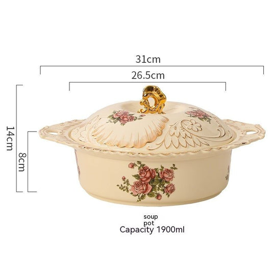 European-style Ceramic Tableware Household Rice Bowl Soup Bowl Bowl Dish & Plate Fruit Plate Dim Sum Plate - Grand Goldman