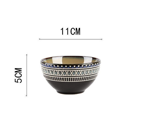 European Ceramic Tableware Set Relief Steak Plate Salad Bowl Rice Bowl Western Restaurant Fish Plate Cup - Grand Goldman