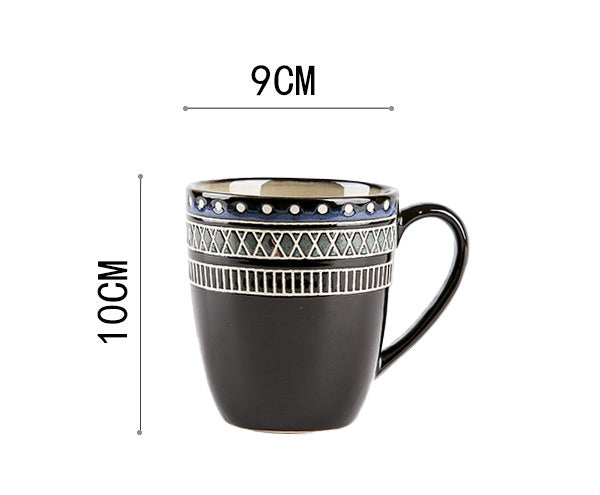 European Ceramic Tableware Set Relief Steak Plate Salad Bowl Rice Bowl Western Restaurant Fish Plate Cup - Grand Goldman