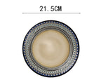 European Ceramic Tableware Set Relief Steak Plate Salad Bowl Rice Bowl Western Restaurant Fish Plate Cup - Grand Goldman