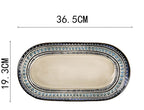 European Ceramic Tableware Set Relief Steak Plate Salad Bowl Rice Bowl Western Restaurant Fish Plate Cup - Grand Goldman