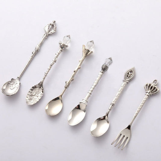 European Cutlery 6 Set Fruit Fork Retro Decoration - Grand Goldman