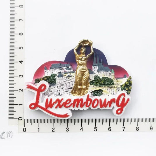 European Luxembourg Landmark Fridge Magnets Heart Shape Tourism Memorial Magnetic Stickers for Refrigeraters Decorative Crafts - Grand Goldman