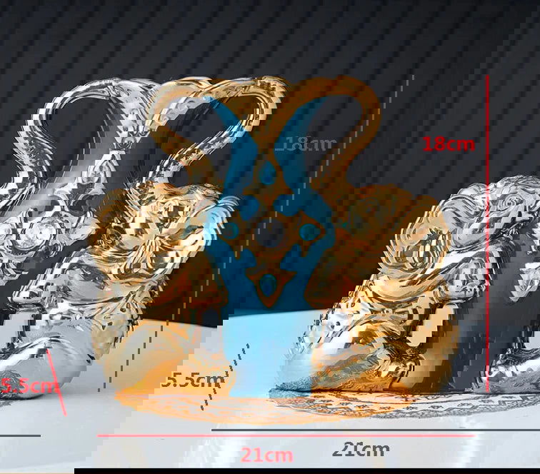 European Style Ceramic Gold Vase - Creative Elephant Swan Adorned Duck Blue Tabletop Vase for Home and Dining Table Decoration - Grand Goldman