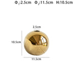 European Style Golden Electroplated Ceramic Vase Round - Grand Goldman