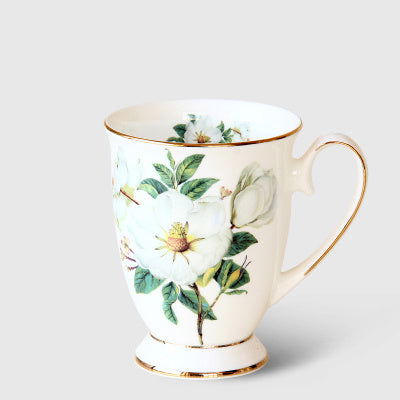 European Style Mug Ceramic Large Capacity Bone China Water Cup With Lid Breakfast Cup Milk Coffee Cup - Grand Goldman