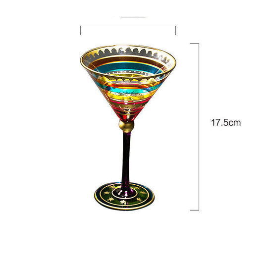 European Style Painted Red Wine Glass Goblet - Grand Goldman