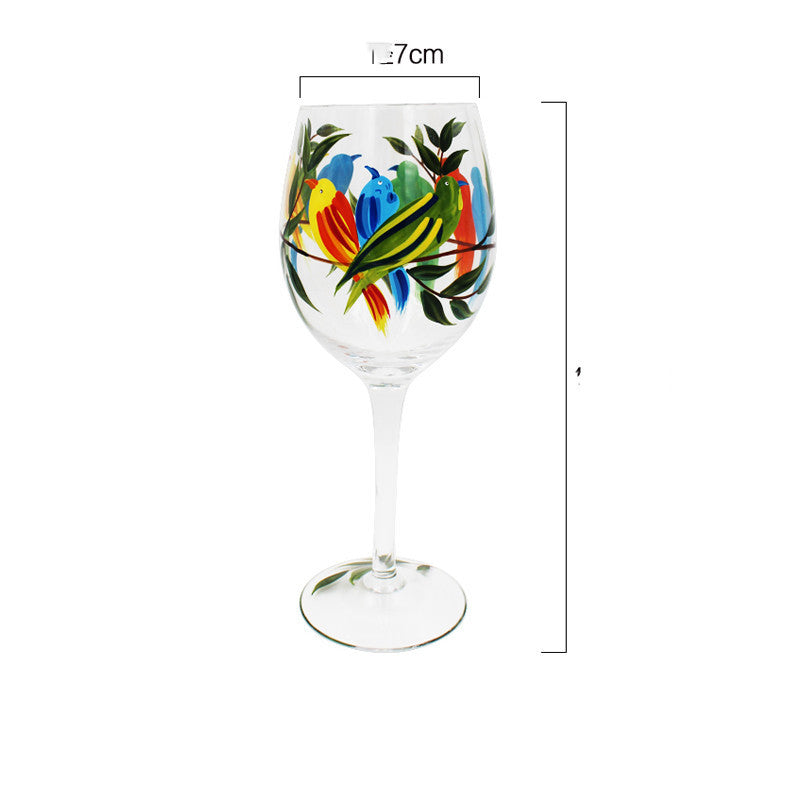 European Style Painted Red Wine Glass Goblet - Grand Goldman