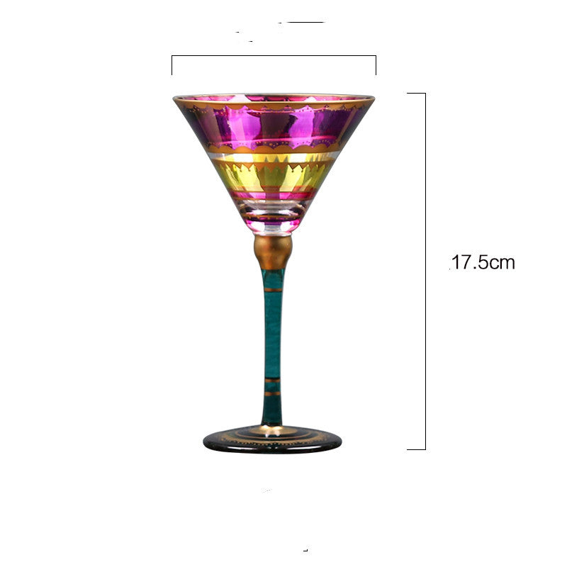 European Style Painted Red Wine Glass Goblet - Grand Goldman