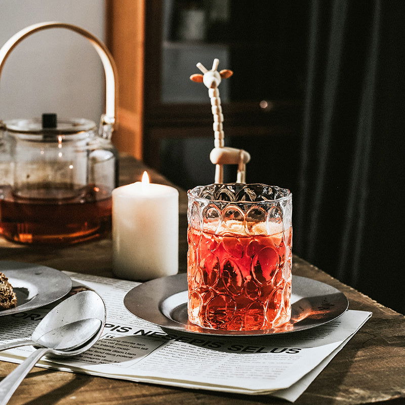 European Style Simple Style Gilt Rim Glass Thick Embossed Glass Home Whiskey Glass Transparent Foreign Wine Glass - Grand Goldman