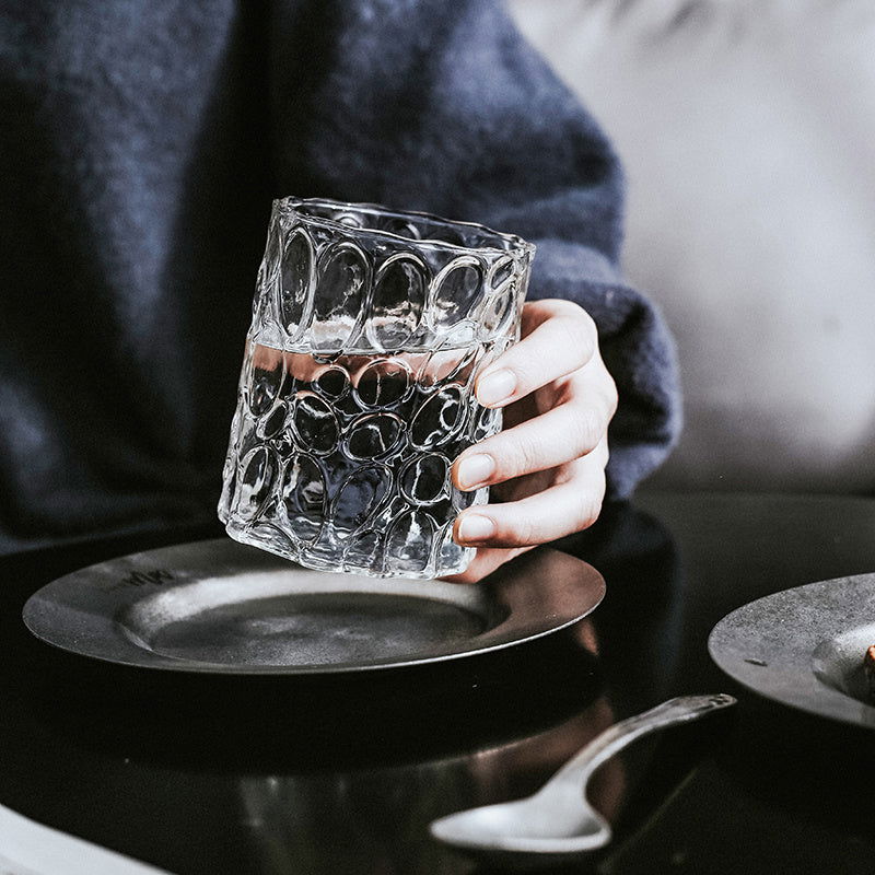 European Style Simple Style Gilt Rim Glass Thick Embossed Glass Home Whiskey Glass Transparent Foreign Wine Glass - Grand Goldman