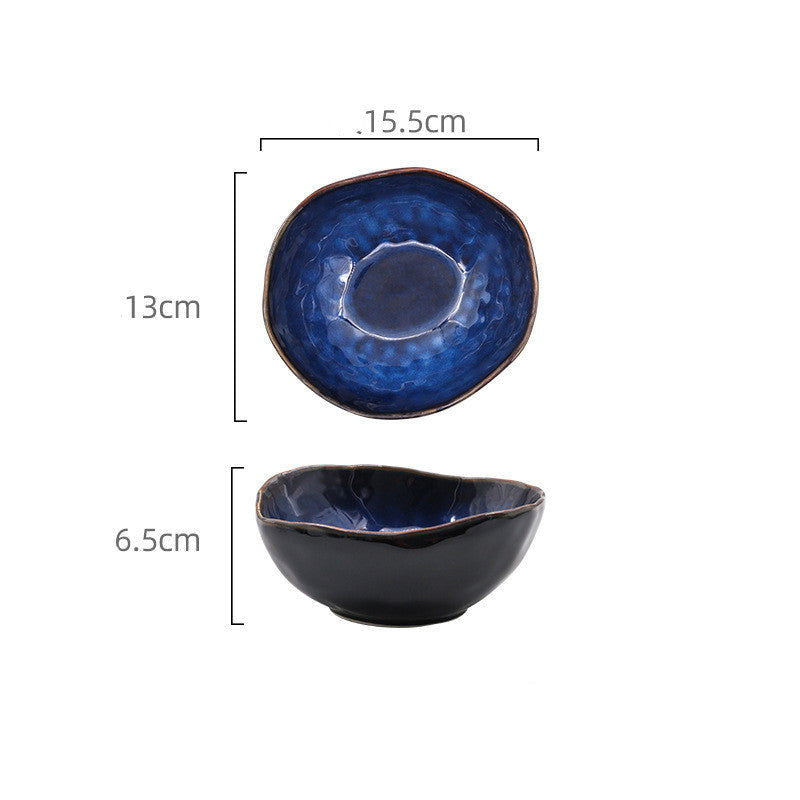 European style ceramic deep bowl irregular bowl - Grand Goldman