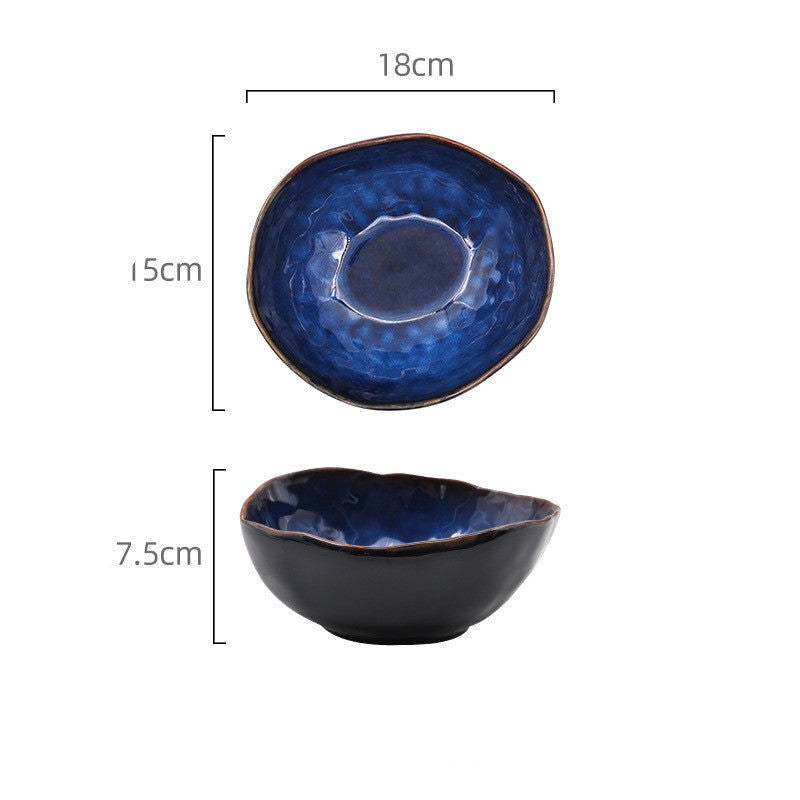 European style ceramic deep bowl irregular bowl - Grand Goldman