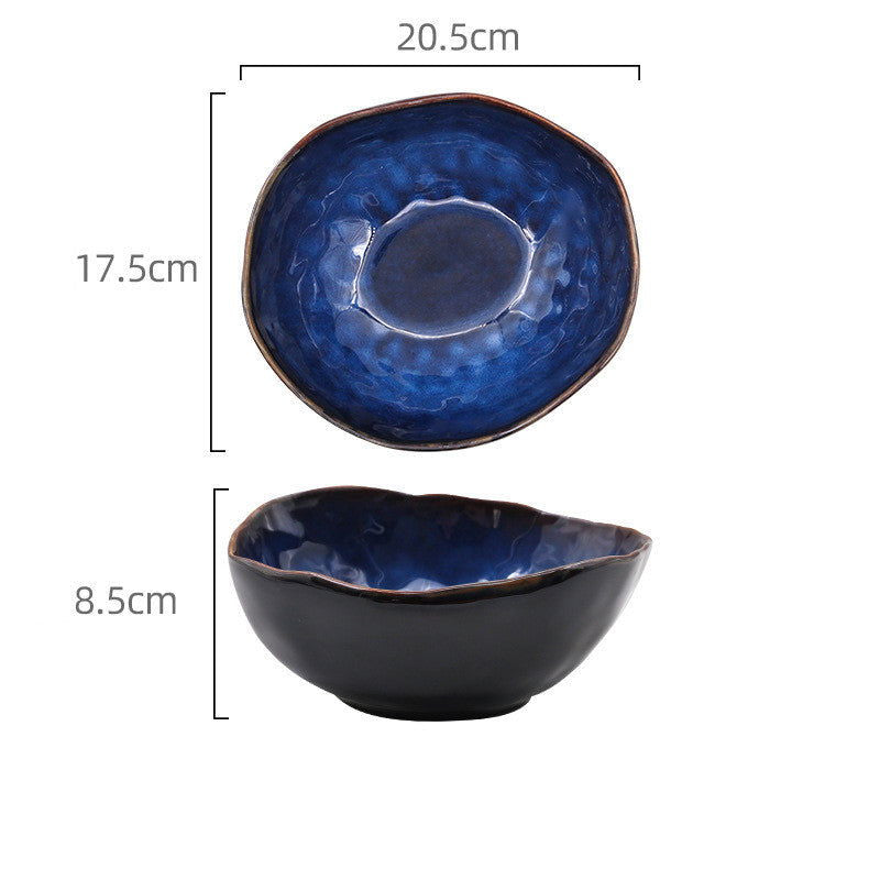 European style ceramic deep bowl irregular bowl - Grand Goldman