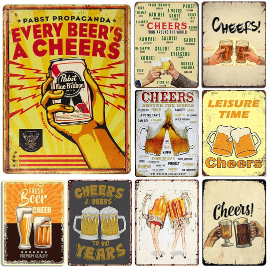 Every Beers A Cheers Fresh Beer Leisure Time Metal Tin Signs Poster Wall Decor for Bars Man Cave Cafe Clubs Retro Posters Plaque - Grand Goldman
