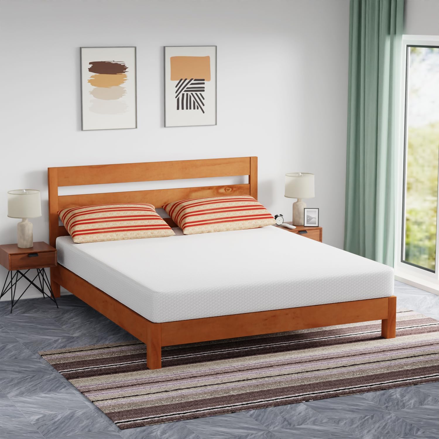 FDW 8 inch Twin Mattress Gel Memory Foam Mattress for Cool Sleep & Pressure Relief, Medium Firm Mattresses CertiPUR-US Certified/Bed-in-a-Box/Pressure Relieving (8 in, Twin) - Grand Goldman