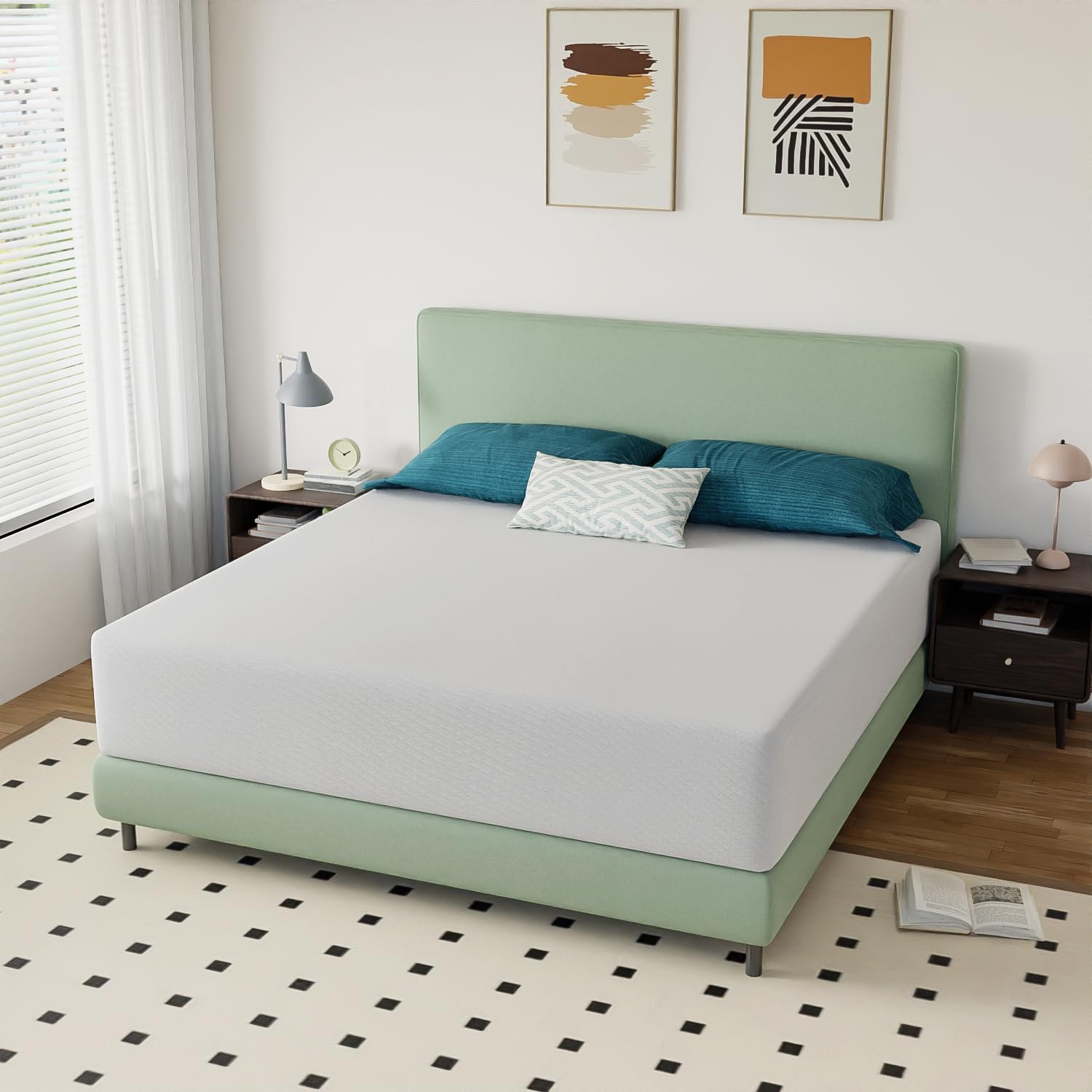 FDW 8 inch Twin Mattress Gel Memory Foam Mattress for Cool Sleep & Pressure Relief, Medium Firm Mattresses CertiPUR-US Certified/Bed-in-a-Box/Pressure Relieving (8 in, Twin) - Grand Goldman