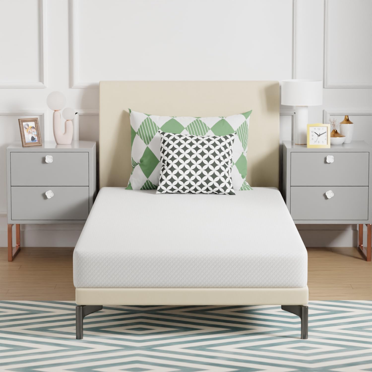 FDW 8 inch Twin Mattress Gel Memory Foam Mattress for Cool Sleep & Pressure Relief, Medium Firm Mattresses CertiPUR-US Certified/Bed-in-a-Box/Pressure Relieving (8 in, Twin) - Grand Goldman