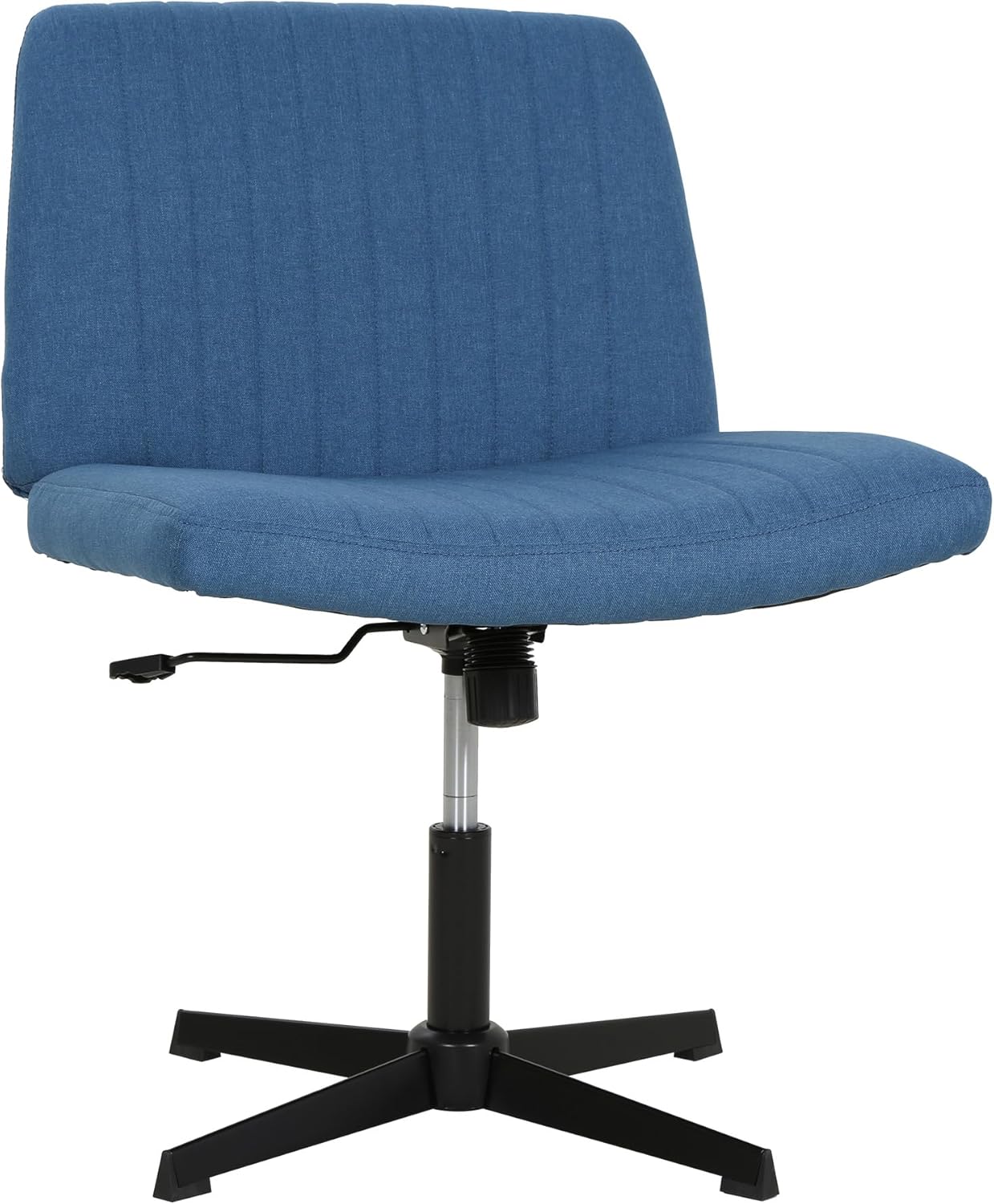 FDW Criss Cross Chair Armless Cross Legged Office Desk Chair Adjustable Swivel Ergonomic Desk Chair No Wheels U Shaped Backrest with Wide Seat Native Sponge Computer Task Vanity Chair for Home Office - Grand Goldman