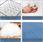 FDW Recliner Chair for Living Room Home Theater Seating Single Reclining Sofa Lounge with Padded Seat Backrest (Blue) - Grand Goldman