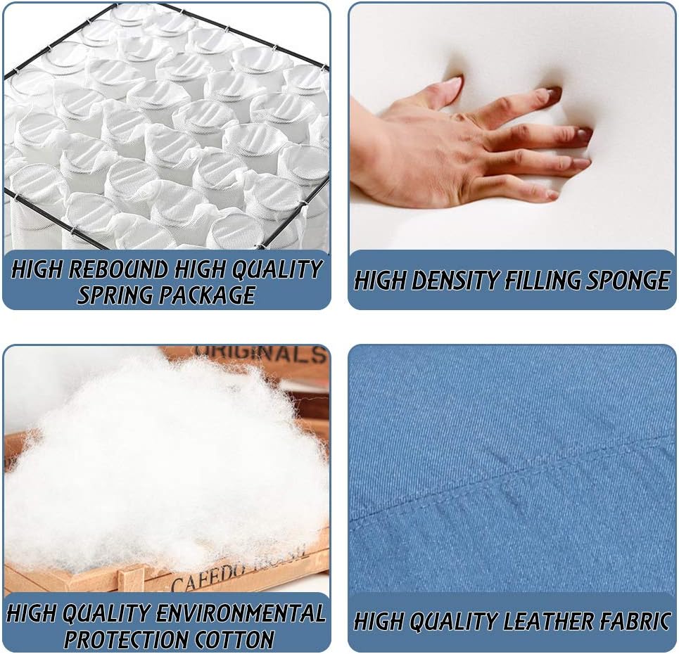 FDW Recliner Chair for Living Room Home Theater Seating Single Reclining Sofa Lounge with Padded Seat Backrest (Blue) - Grand Goldman