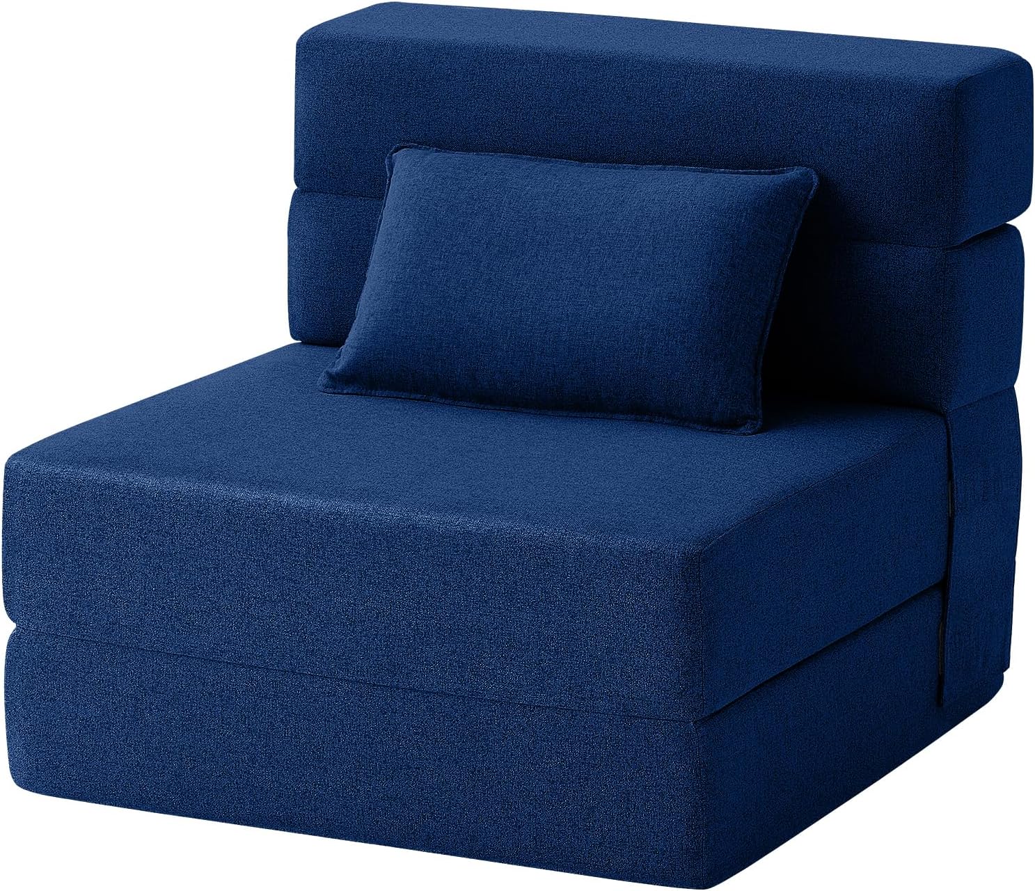 FILUXE Convertible Folding Sofa Bed - Sleeper Chair with Pillow, Modern Linen Fabric Floor & Futon Couch, Foldable Mattress for Living Room/Dorm/Guest Use/Home Office/Apartment, Single Size, Dark Gray - Grand Goldman