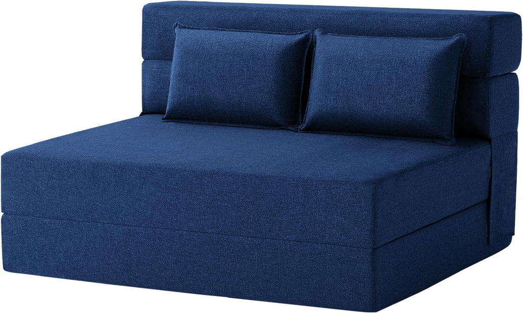 FILUXE Convertible Folding Sofa Bed - Sleeper Chair with Pillow, Modern Linen Fabric Floor & Futon Couch, Foldable Mattress for Living Room/Dorm/Guest Use/Home Office/Apartment, Single Size, Dark Gray - Grand Goldman