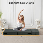 FILUXE Convertible Folding Sofa Bed - Sleeper Chair with Pillow, Modern Linen Fabric Floor & Futon Couch, Foldable Mattress for Living Room/Dorm/Guest Use/Home Office/Apartment, Single Size, Dark Gray - Grand Goldman