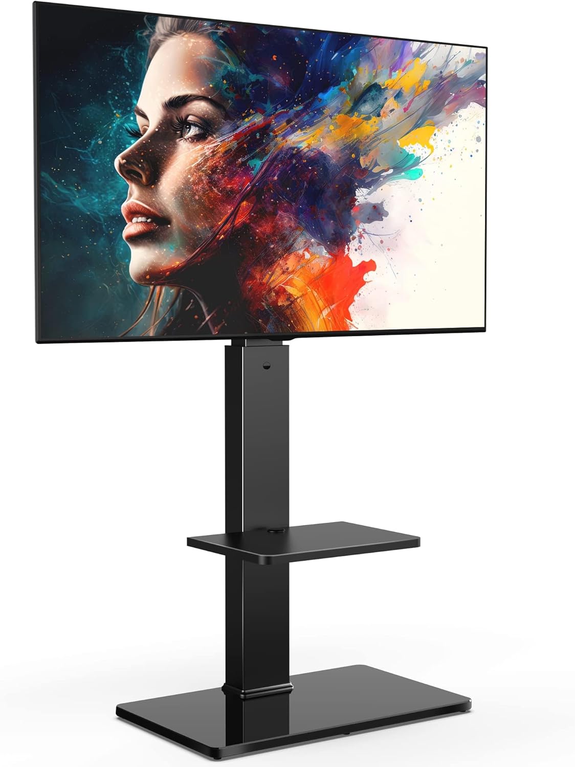 FITUEYES Swivel Floor TV Stand for 32 to 70 Inch TVs Tall Universal TV Stand Mount with Sturdy Wood Base, Space Saving for Corner Bedroom - Grand Goldman