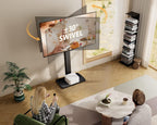 FITUEYES Swivel Floor TV Stand for 32 to 70 Inch TVs Tall Universal TV Stand Mount with Sturdy Wood Base, Space Saving for Corner Bedroom - Grand Goldman