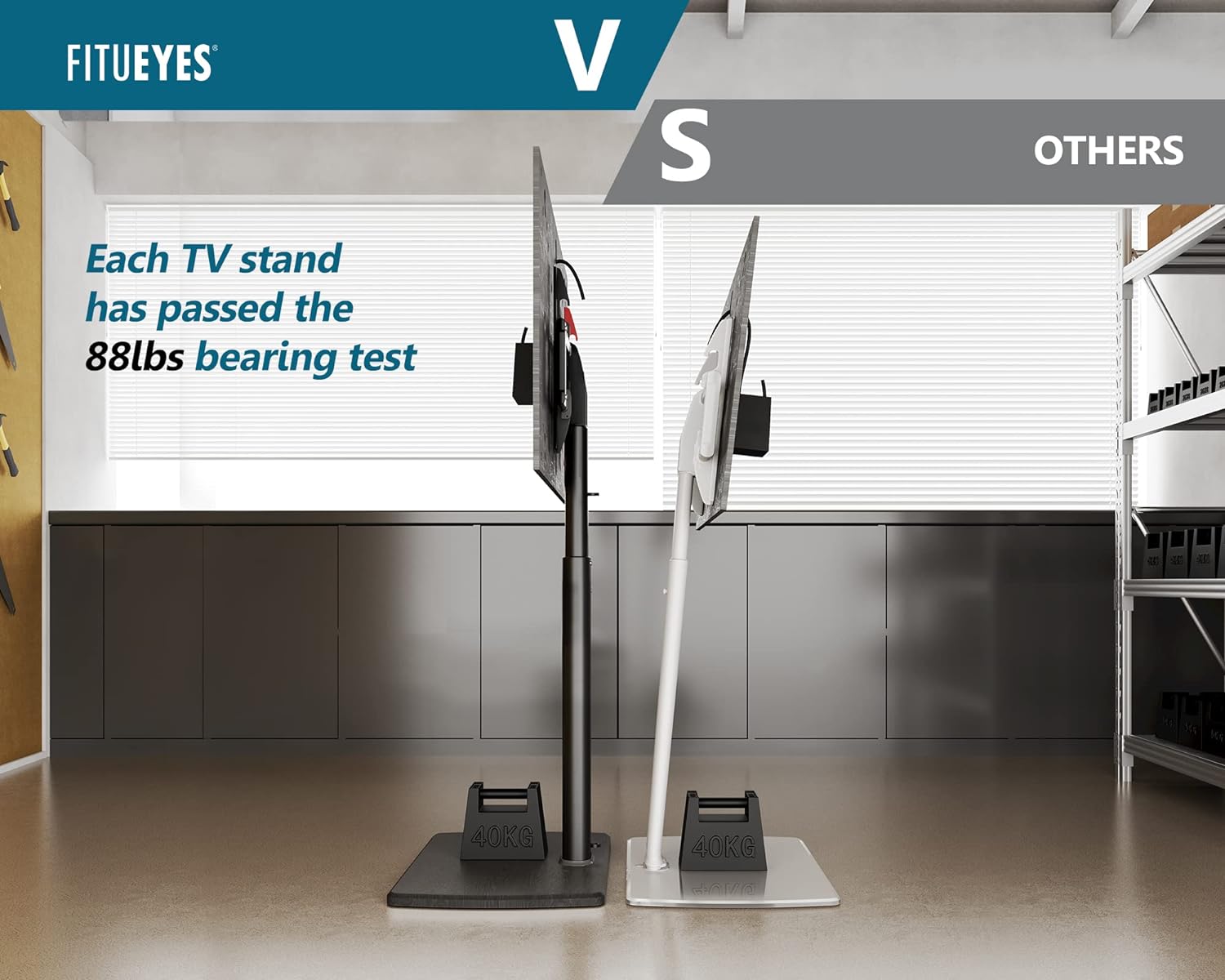 FITUEYES Swivel Floor TV Stand for 32 to 70 Inch TVs Tall Universal TV Stand Mount with Sturdy Wood Base, Space Saving for Corner Bedroom - Grand Goldman