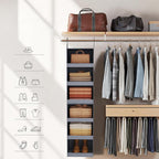 FLYBOX Hanging Closet Organizer, Collapsible Closet Hanging Organizer, 3 Shelf Sturdy Hanging Shelves for Closet & Ideal for RV,Camper Bed Side Closets Gray, 29 ¾" H X 12" W X 12" D, 1-Pack - Grand Goldman