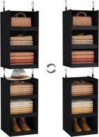 FLYBOX Hanging Closet Organizer, Collapsible Closet Hanging Organizer, 3 Shelf Sturdy Hanging Shelves for Closet & Ideal for RV,Camper Bed Side Closets Gray, 29 ¾" H X 12" W X 12" D, 1-Pack - Grand Goldman