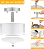 FOLKSMATE 3-Light Semi Flush Mount Ceiling Light Fixture, Drum Light with Double Fabric Shade, Modern Close to Ceiling Lamps for Dining Room Kitchen - Grand Goldman