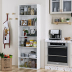 FOTOSOK 6-Tier Open Bookcase and Bookshelf, Freestanding Display Storage Shelves Tall Bookcase for Bedroom, Living Room and Office, White - Grand Goldman