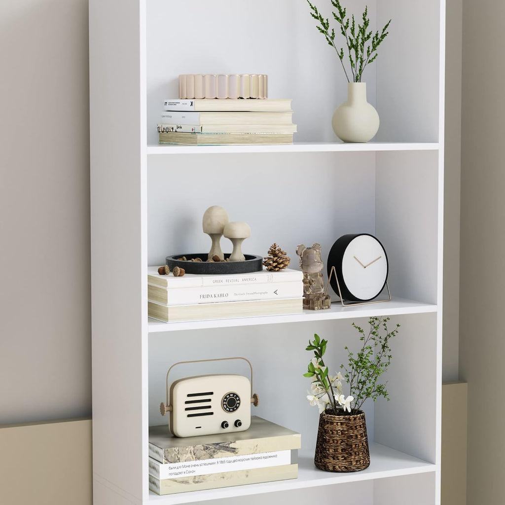 FOTOSOK 6-Tier Open Bookcase and Bookshelf, Freestanding Display Storage Shelves Tall Bookcase for Bedroom, Living Room and Office, White - Grand Goldman