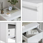 FOTOSOK White Nightstand with 3 Drawers, White Bedside Table Night Stand for Bedroom with Cut-Out Handle, Sofa Side Table 3 Drawer Nightstand for Bedroom, 17.7W*15D*21.7H - Grand Goldman