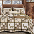 FROZZUR Quilts Queen Size Christmas Patchwork Quilt with Santa Claus Red Stocking Bedspreads Queen Size Snowman Reindeer Soft Coverlet 2 Pillow Cases - Grand Goldman