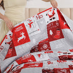 FROZZUR Quilts Queen Size Christmas Patchwork Quilt with Santa Claus Red Stocking Bedspreads Queen Size Snowman Reindeer Soft Coverlet 2 Pillow Cases - Grand Goldman