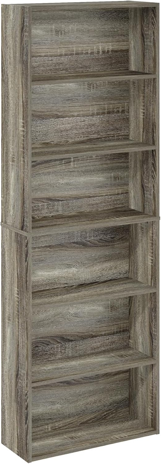 FURINNO JAYA Simply Home 5-Shelf Bookcase, 5-Tier, White - Grand Goldman